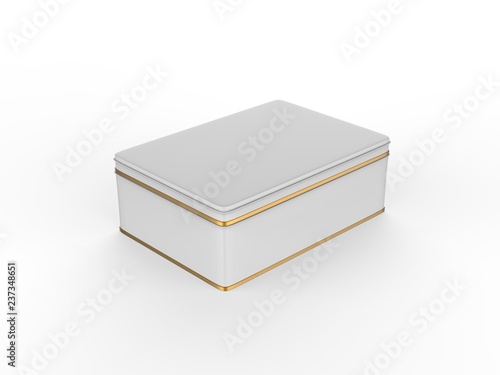 White Tin Can Mock-Up On Isolated White Background, 3D Illustration