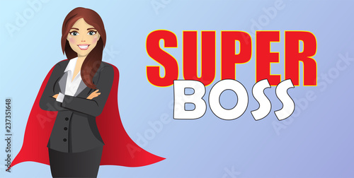 Business woman with text Super boss
