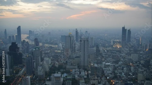 Wallpaper Mural Twightlight of city skyline in Bangkok Torontodigital.ca