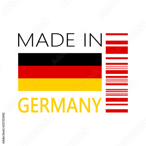 VECTOR ICON OF MADE IN GERMANY WITH BAR CODE 