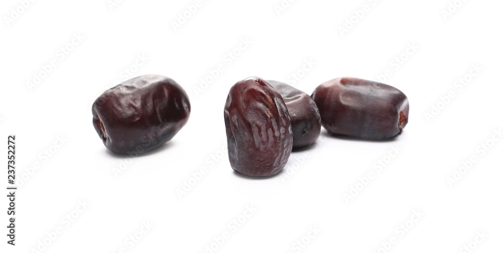 Fresh dates isolated on white background, sweet fruit Fresh dates isolated on white background, sweet fruit