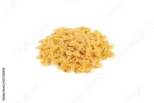 A Farfalle pasta isolated on white background