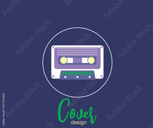 Vector beta tape and cassette box old graphic in 80s style. Awesome super video hits. VHS effect. 80's and 90's style. Retro vintage cover