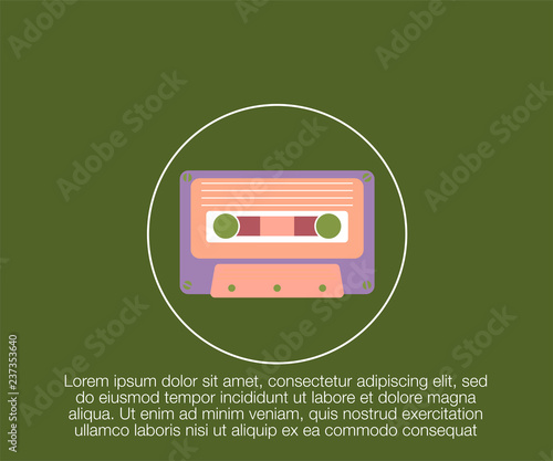 Vector beta tape and cassette box old graphic in 80s style. Awesome super video hits. VHS effect. 80's and 90's style. Retro vintage cover