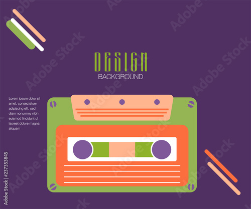 Vector beta tape and cassette box old graphic in 80s style. Awesome super video hits. VHS effect. 80's and 90's style. Retro vintage cover