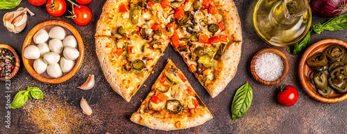Mexican pizza with jalapeno pepper