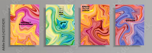 Modern design A4.Abstract marble texture of colored bright liquid paints.Splash of acrylic paints.Used design presentations  print flyer business cards invitations  calendars sites  packaging cover.