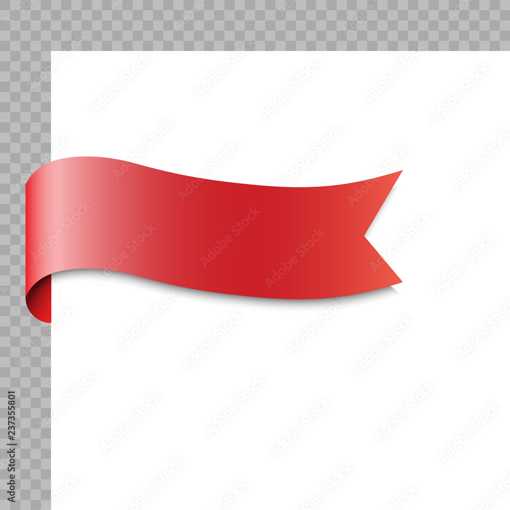 Realistic ribbon or banner on white background Realistic ribbon or banner on white background