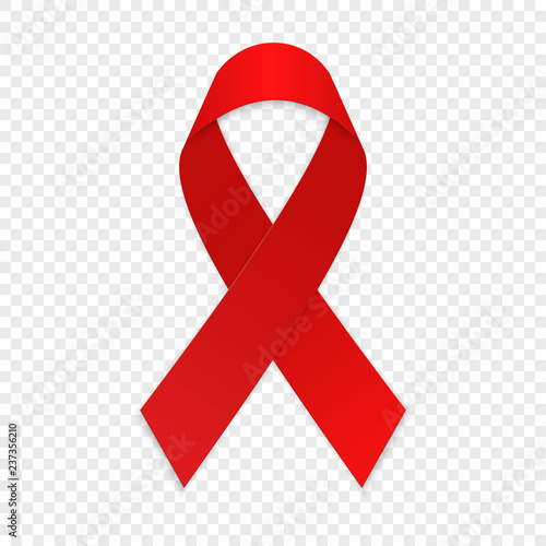 Red ribbon. AIDS awareness symbol.