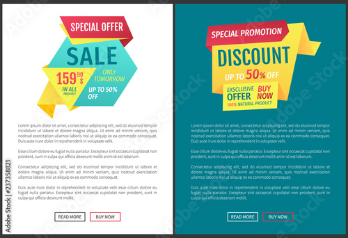 Sale Special Offer Posters Set Vector Illustration