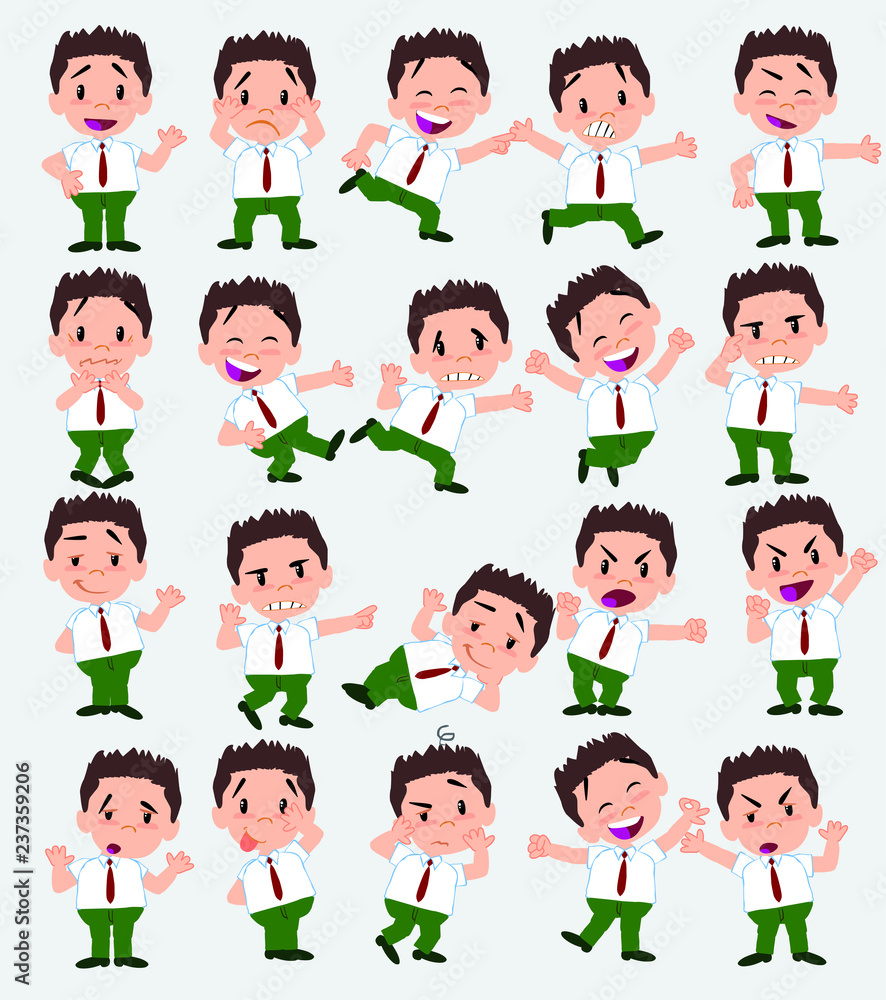 Cartoon character businessman in casual style. Set with different postures, attitudes and poses, doing different activities in isolated vector illustrations. Cartoon character businessman in casual style. Set with different postures, attitudes and poses, doing different activities in isolated vector illustrations.