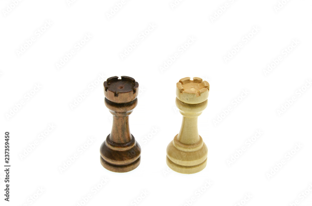chess pieces isolated on white background