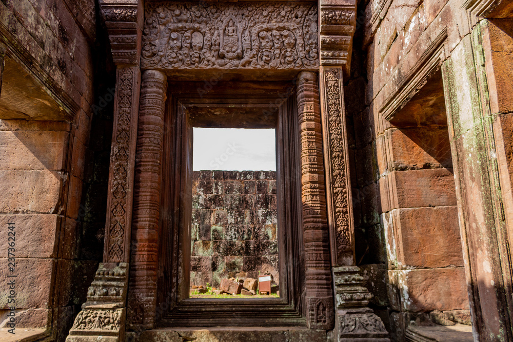 Vat Pou Khmer temple interior Champasak Laos Vat Pou Khmer temple interior Champasak Laos