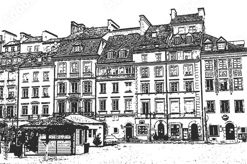 European old town. Vintage hand drawn sketch