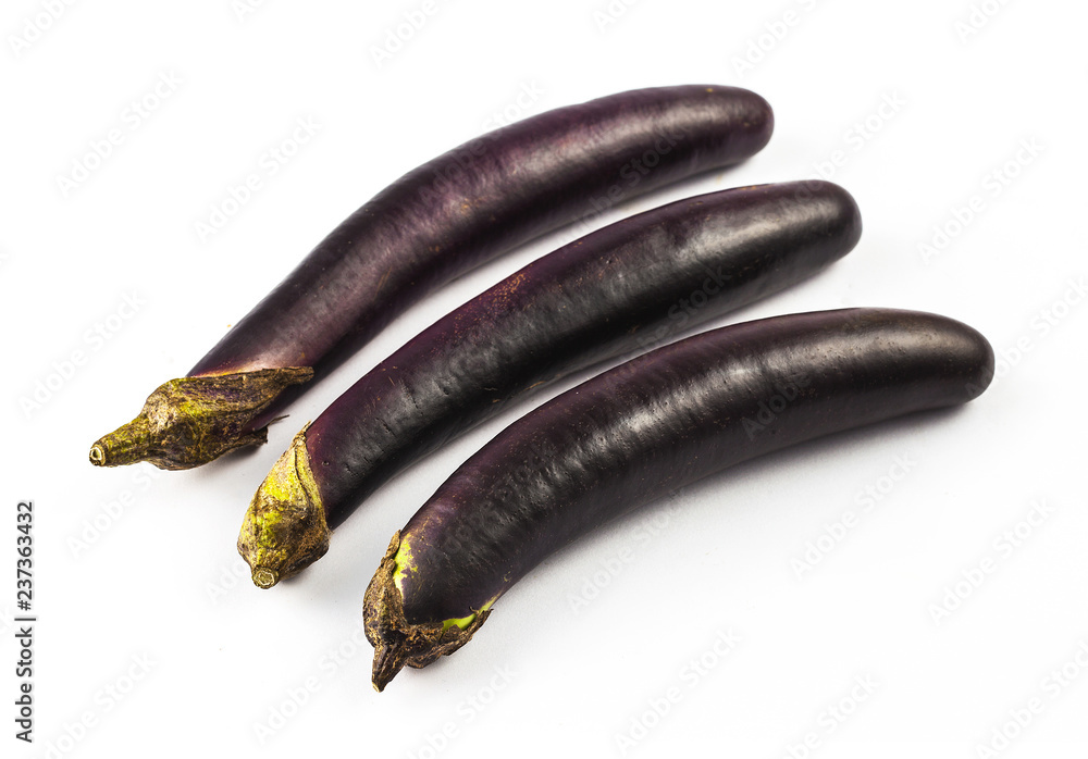 Purple eggplant isolated on white background Purple eggplant isolated on white background
