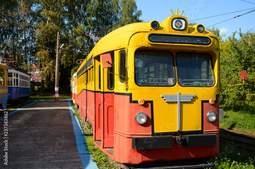 NIZHNY NOVGOROD, RUSSIA - AUGUST 28, 2018: Tram in the museum of electric transport