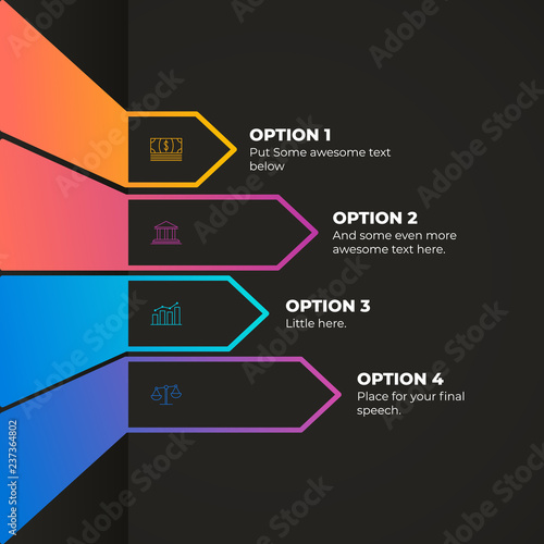 Perspective neon light arrows on white background.