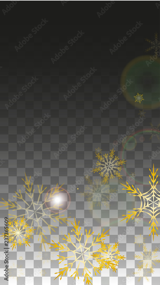 Christmas Vector Background with Gold Falling Snowflakes Isolated on ...