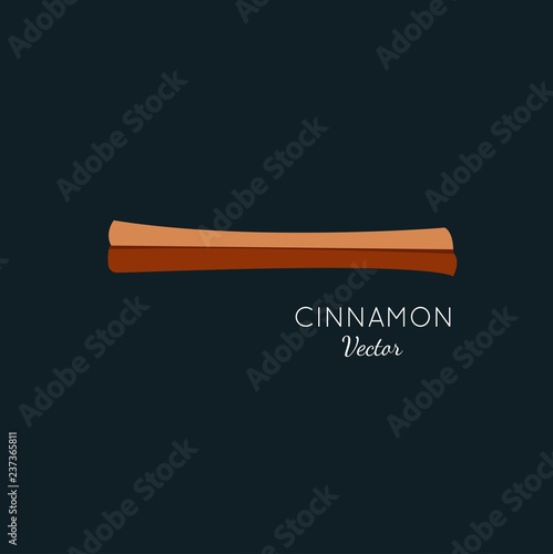 Cinnamon flat style icon. Vector illustration in cartoon style