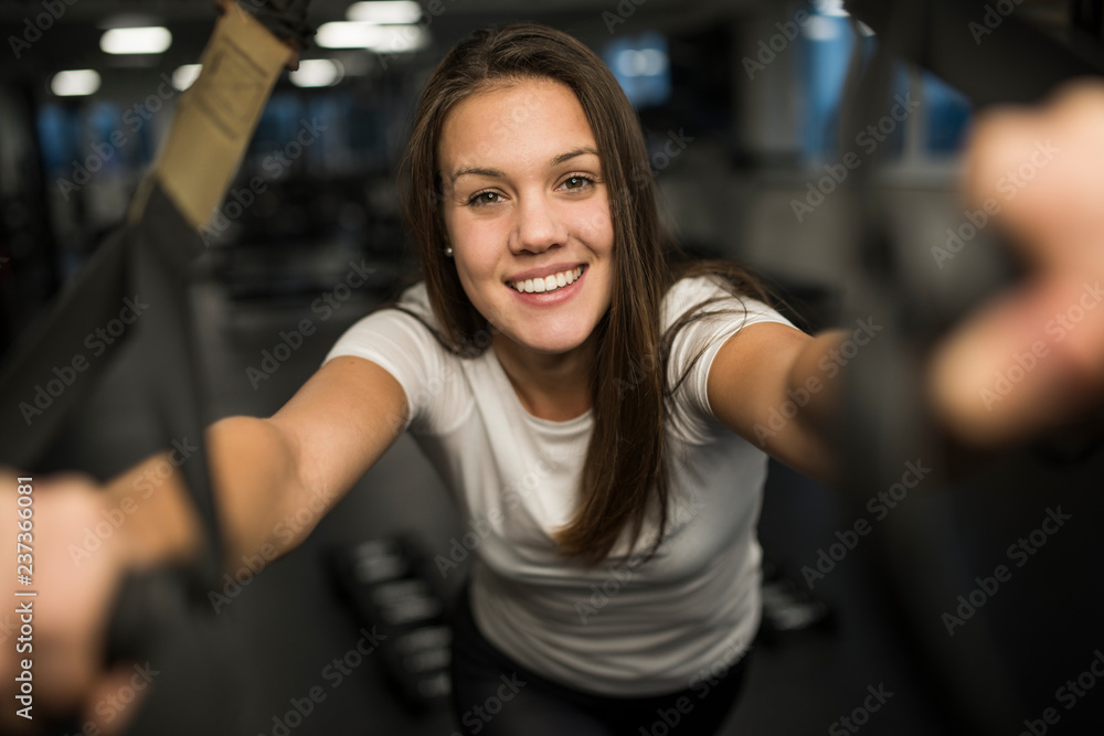 Beautiful sporty woman in the gym, healthy lifestyle Beautiful sporty woman in the gym, healthy lifestyle