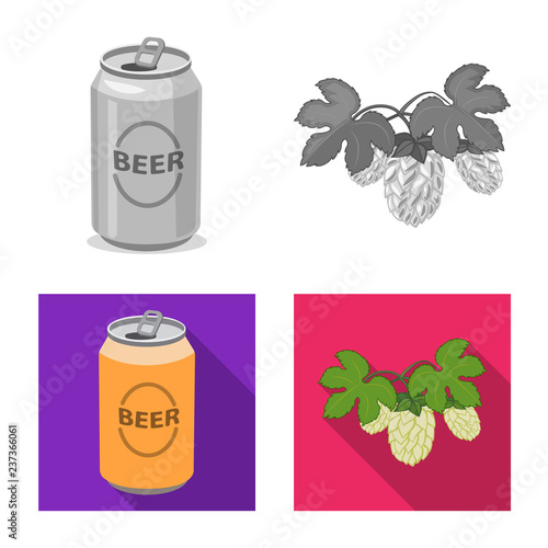 Vector illustration of pub and bar icon. Set of pub and interior stock vector illustration.
