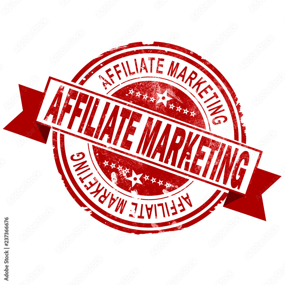 Obraz premium Affiliate marketing red vintage stamp