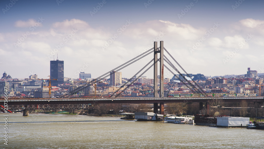 Belgrade panorama view from Sava River