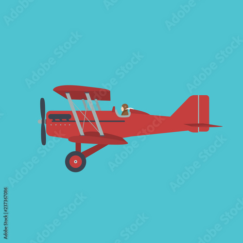 Retro airplane, vector illustration.