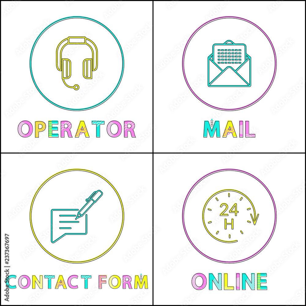 Operator icon posters set vector illustration Operator icon posters set vector illustration