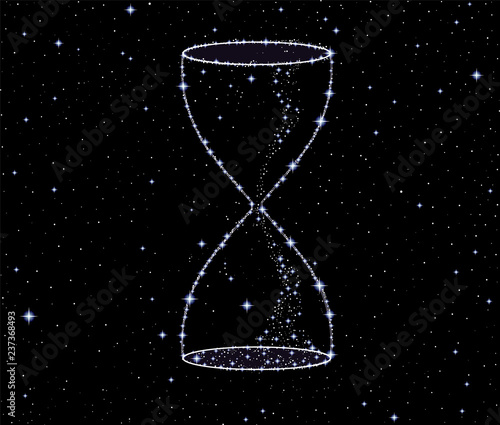 Shining vector hourglass made of stars