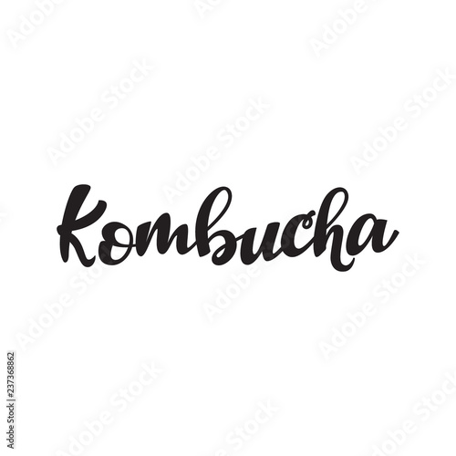 Kombucha lettering design. Vector illustration.