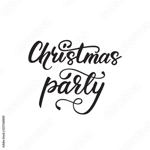 Lettering design "Christmas party". Vector illustration.