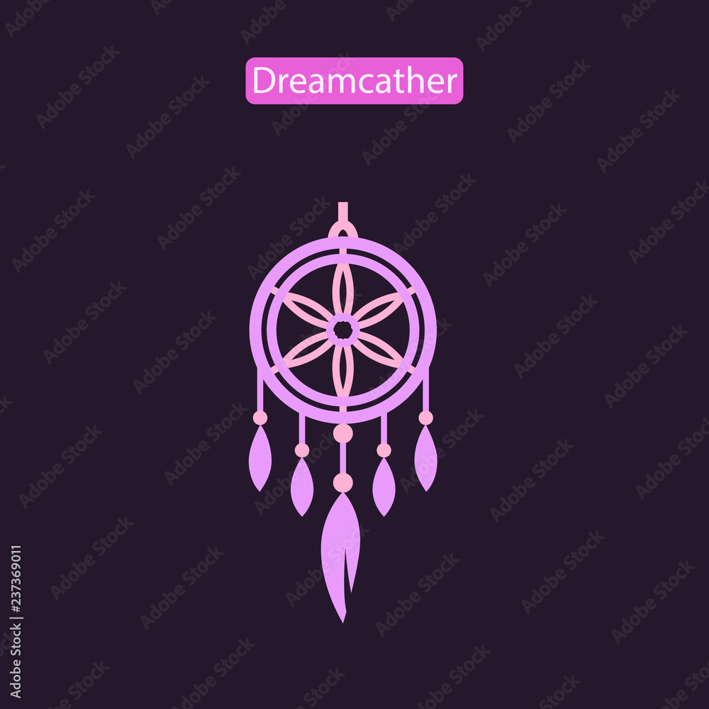 Dreamcatcher flat vector icon