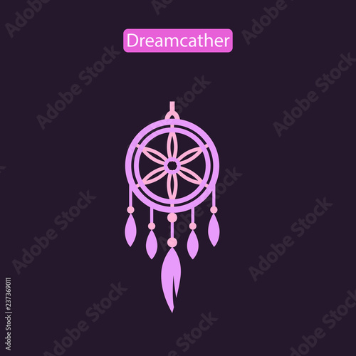 Dreamcatcher flat vector icon