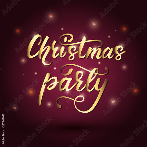 Lettering banner design  Christmas party . Vector illustration.