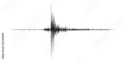 Seismogram of the earthquake. Seismic activity record. Vector illustration. photo