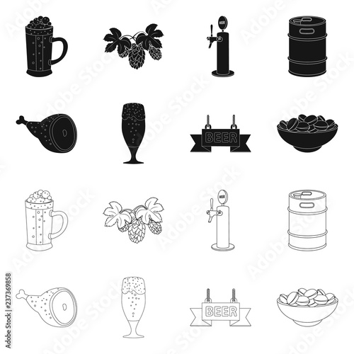 Isolated object of pub and bar icon. Set of pub and interior stock vector illustration.