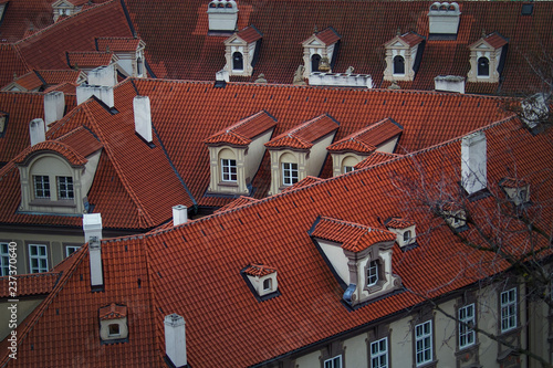 Prague, Czech Republic - .view of the city with its typical red roofs