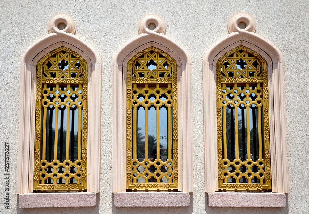 An unique windows of the monument in the Muscat