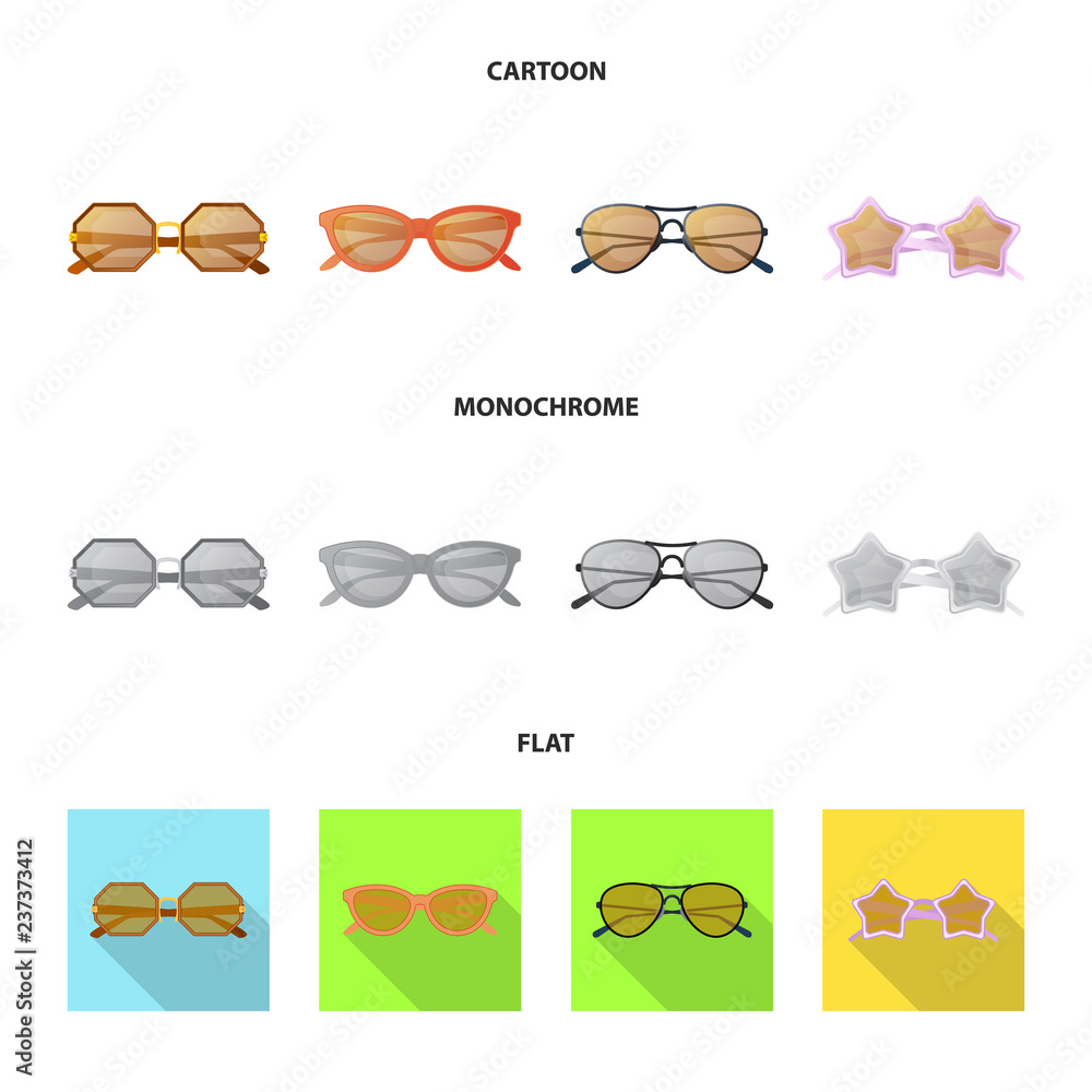 Vector design of glasses and sunglasses logo. Collection of glasses and accessory stock symbol for web. Vector design of glasses and sunglasses logo. Collection of glasses and accessory stock symbol for web.