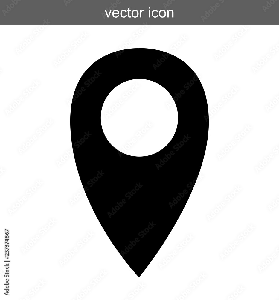 Pin map icon vector flat silhouette isolated Illustration Pin map icon vector flat silhouette isolated Illustration