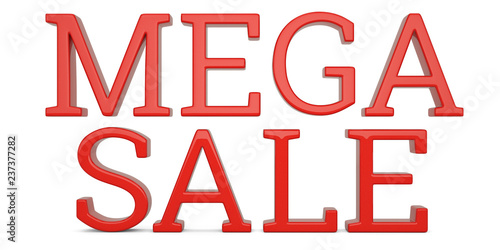 Mage sale text isolated on white background 3D illustration.