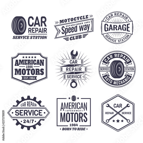 Logo for car repair service station, maintenance