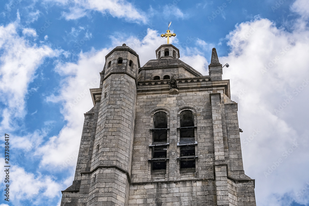 Fototapeta premium Saint-Paul-Notre-Dame-of-Miracles Church - French Catholic church located in Orleans, Loiret department, Center-Val de Loire region. St. Paul's Tower, completed in 1627.