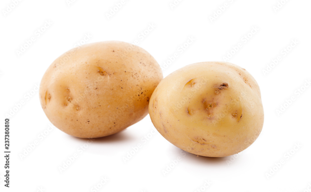 raw yellow potato isolated on white background raw yellow potato isolated on white background