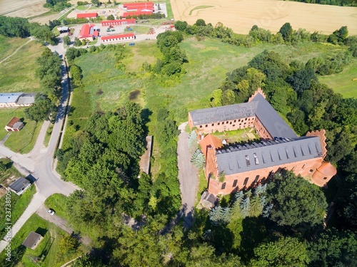 Aerial view of ruins of med...