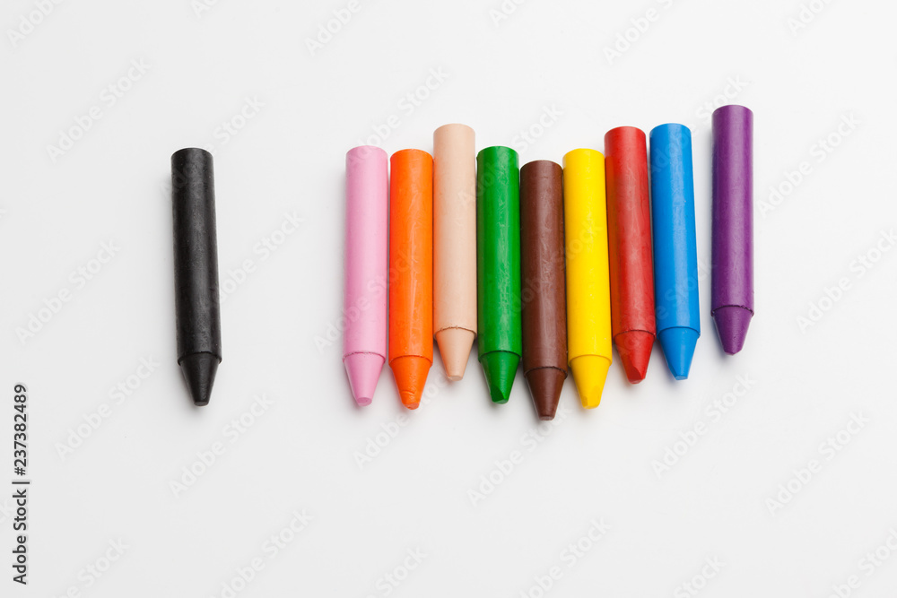 Color pencils isolated on white background.Close up. Color pencils isolated on white background.Close up.