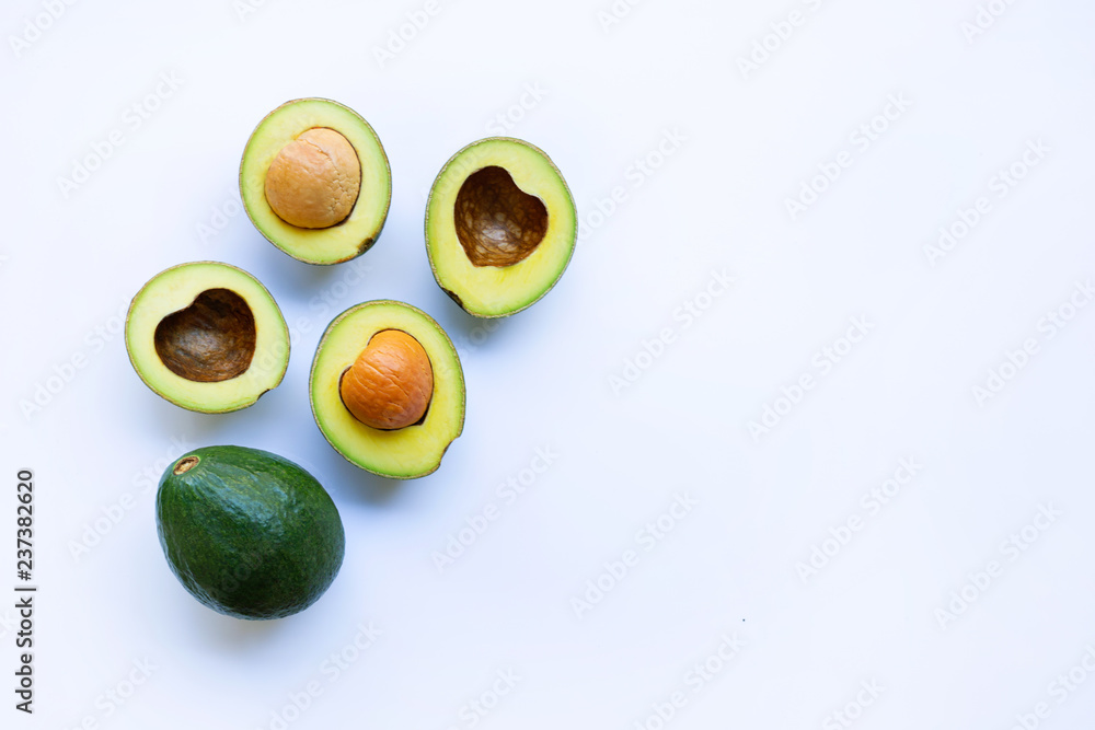 Avocado on white background. Avocado on white background.