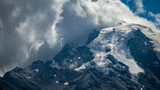 Closeup of mount Ortler, the highest mountain of South Tirol, seen from Piz Minschuns.