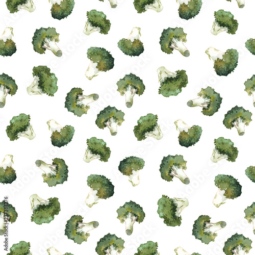 Watercolor broccoli pattern